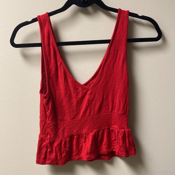 PacSun Me to We Red Peplum Summer Tank Top Size Small EUC - Picture 4 of 7